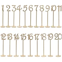 Youngine Número 1 a 20 Números de Mesa de Madera con Base de Soporte para Banquete de Boda Party Table Home Birthday…